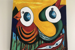 54. Abstrakt hoved, 2 fugle