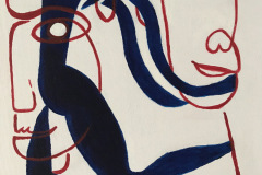 74. dansende blå dame med hoveder